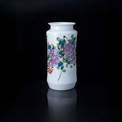 Jingdezhen ceramic hand-painted wisteria flower calligraphy and painting vase