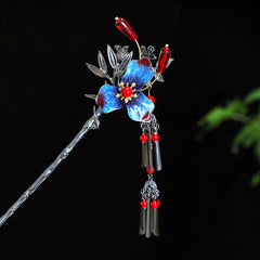 【Purely handmade】Chinese style design gradient blue high-end hairpin set, tassel ancient costume makeup, Hanfu hair accessories