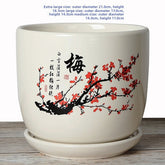 Ceramic flower pots A plum blossom, large, extra large, and jumbo