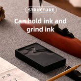 Rectangular inkstone, small character special inkstone, creative hand-carved original stone inkstone, high-end study four treasures, gift, small calligraphy inkstone, portable fine inkstone