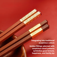 Solid red sandalwood chopsticks, Chinese style home use, natural no paint or wax, national trend style, one chopstick per person for dining