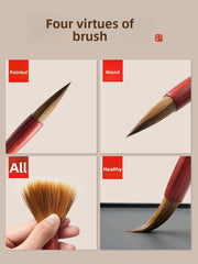 Redwood wolf hair calligraphy brush for beginners