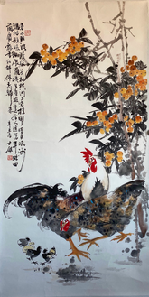 Chinese painting-"Picture of Rooster and Loquat"