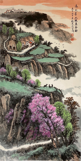 Chinese painting-"Spring Rhythm in Longdong with High Sky and Thick Earth"