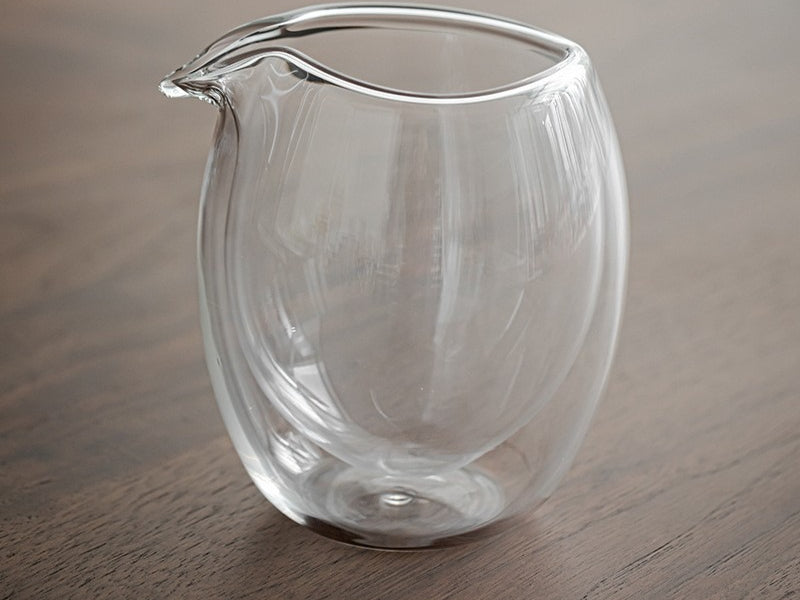 Glass fairness cup-double layer,High borosilicate glass fairness cup, thickened glass fair cup, tea dispenser, Kung Fu tea set