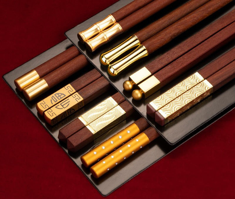 Solid red sandalwood chopsticks, Chinese style home use, natural no paint or wax, national trend style, one chopstick per person for dining