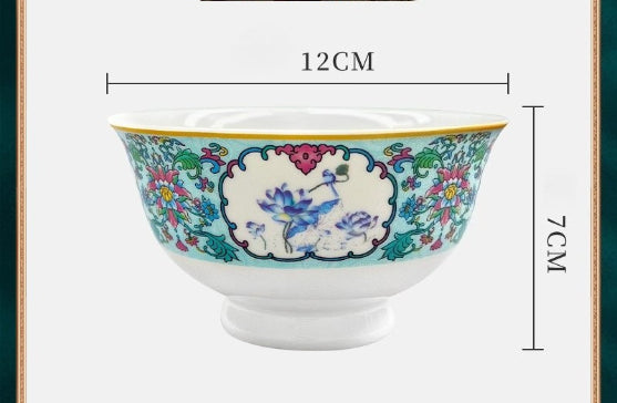 Ceramic tableware dishes Chinese creative DIY rice bowl dishes chopsticks combination logo customization Jingdezhen source factory