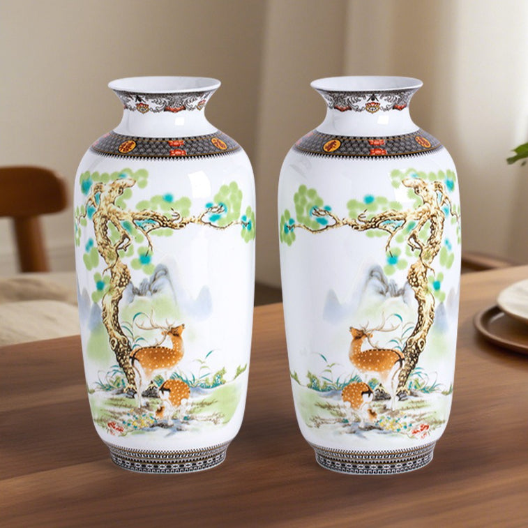 Jingdezhen ceramics double blessing plate and vase