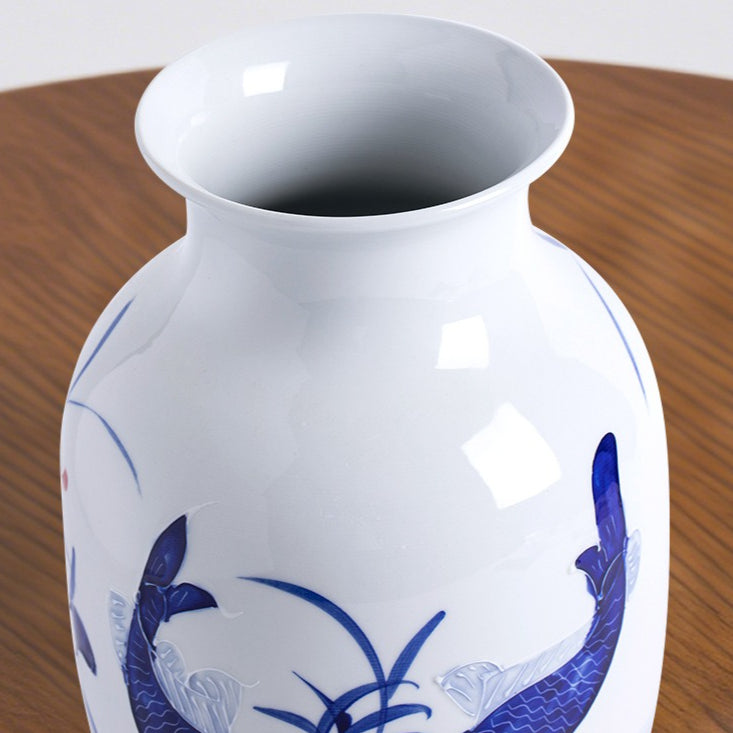 Jingdezhen ceramic crafts, hand-painted lotus vases, winter melon vase ornaments, home decoration, ornament collection