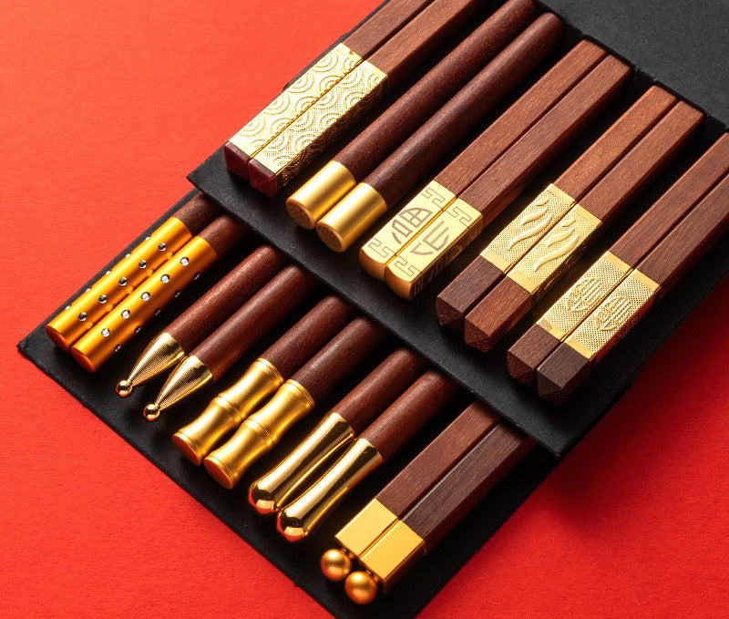 Solid red sandalwood chopsticks, Chinese style home use, natural no paint or wax, national trend style, one chopstick per person for dining