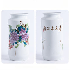 Jingdezhen ceramic hand-painted wisteria flower calligraphy and painting vase