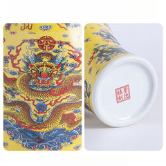 Jingdezhen ceramics new Chinese style home, antique decorations dragon pattern vase - luminous