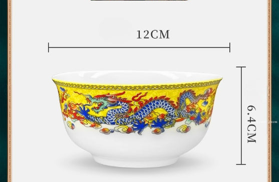 Ceramic tableware dishes Chinese creative DIY rice bowl dishes chopsticks combination logo customization Jingdezhen source factory
