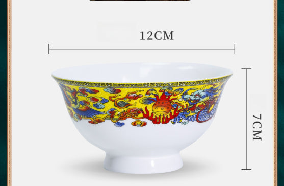 Ceramic tableware dishes Chinese creative DIY rice bowl dishes chopsticks combination logo customization Jingdezhen source factory