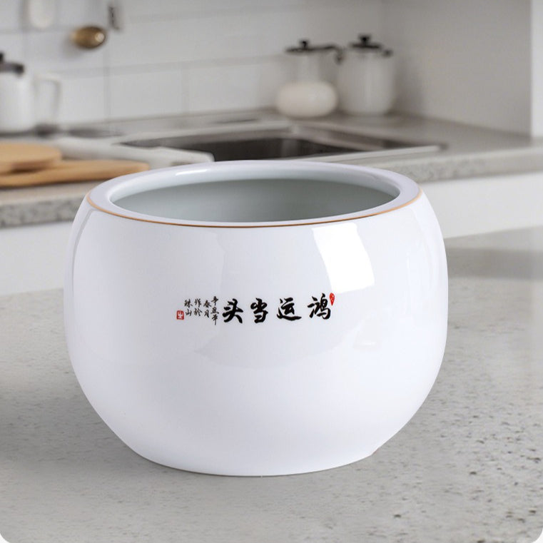 Jingdezhen ceramic cornucopia, "Lucky Fortune" ornament, attracts wealth and fortune, large craft, suitable for office and living room