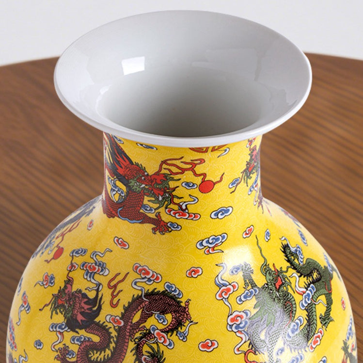 Jingdezhen ceramics new Chinese style home, antique decorations dragon pattern vase - luminous