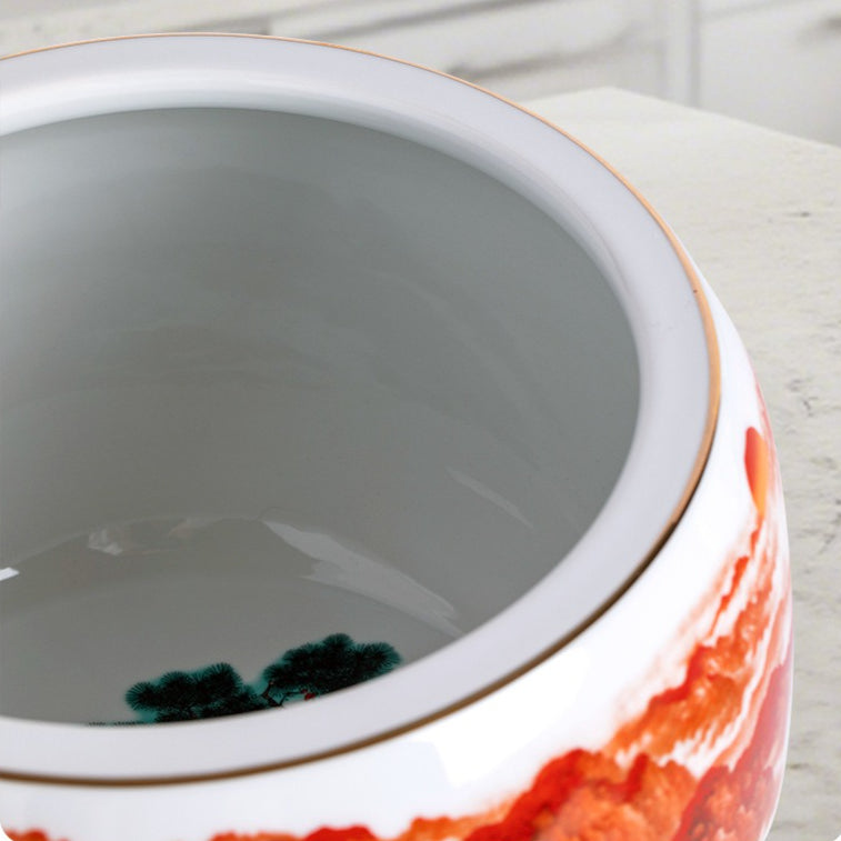 Jingdezhen ceramic cornucopia, "Lucky Fortune" ornament, attracts wealth and fortune, large craft, suitable for office and living room