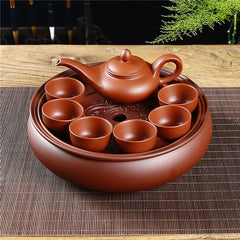 Purple clay Kung Fu tea set home living room office small set simple tea brewing tea set ceramic tea tray teapot teacup