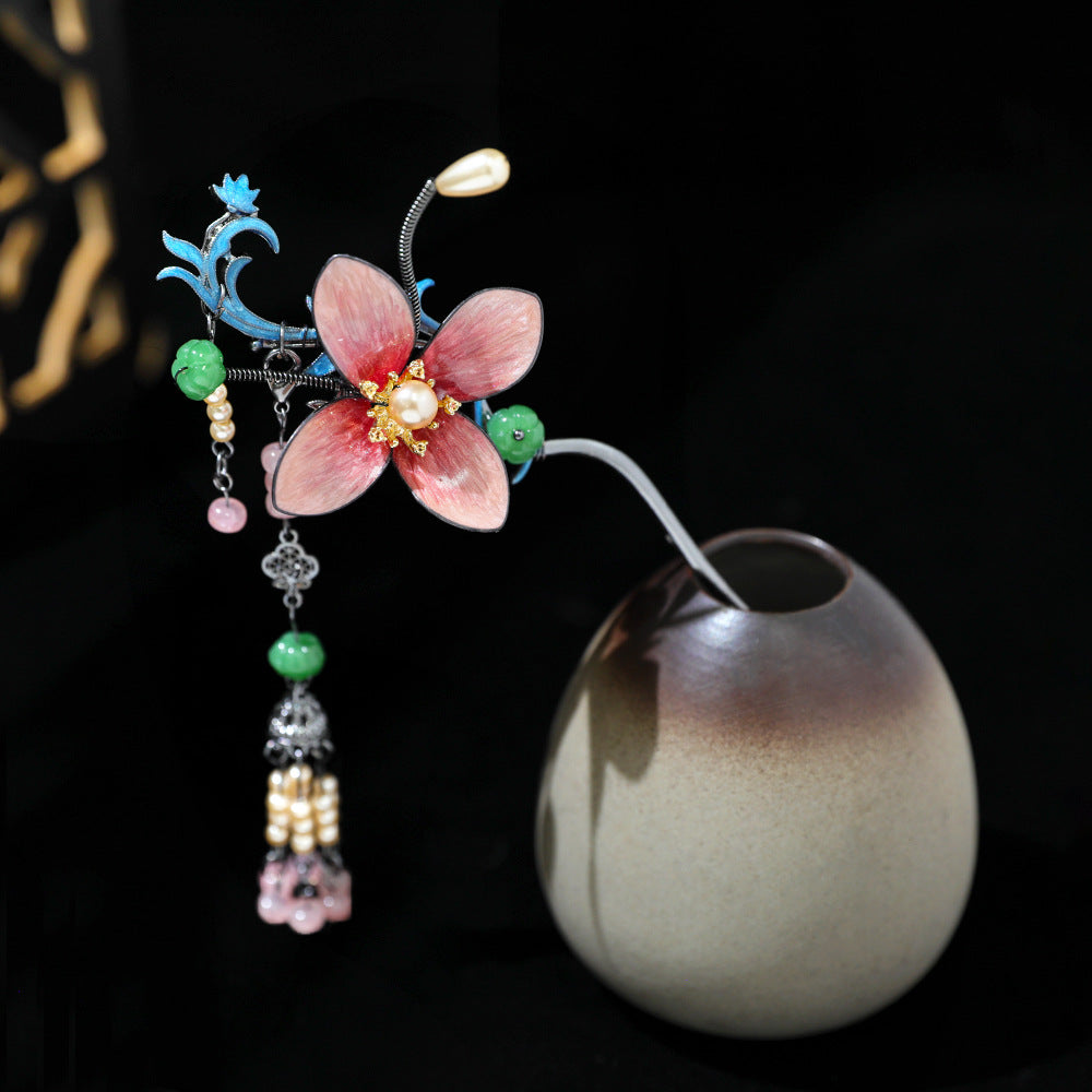 【Purely handmade】Chinese style design Hanfu headdress high-end hairpin set, tassel ancient costume makeup, Hanfu hair accessories