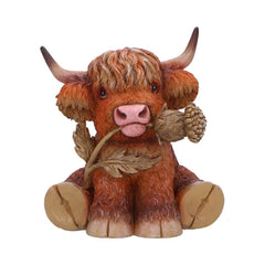 Cute simulated calf ornaments, Scottish Highland cattle resin statues, home holiday decoration gifts