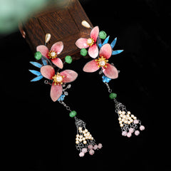 【Purely handmade】Chinese style design Hanfu headdress high-end hairpin set, tassel ancient costume makeup, Hanfu hair accessories