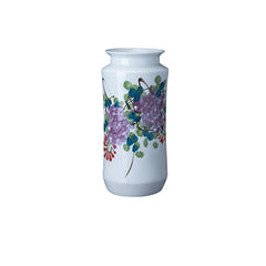 Jingdezhen ceramic hand-painted wisteria flower calligraphy and painting vase
