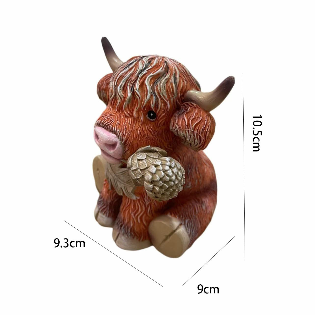 Cute simulated calf ornaments, Scottish Highland cattle resin statues, home holiday decoration gifts