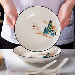 Chinese style bowl and tableware gift box, practical ceramics, bowl and plate set