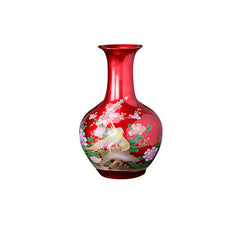 Jingdezhen ceramic vase ornaments, Chinese living room decorations, fine porcelain, large vase red "icing on the cake"