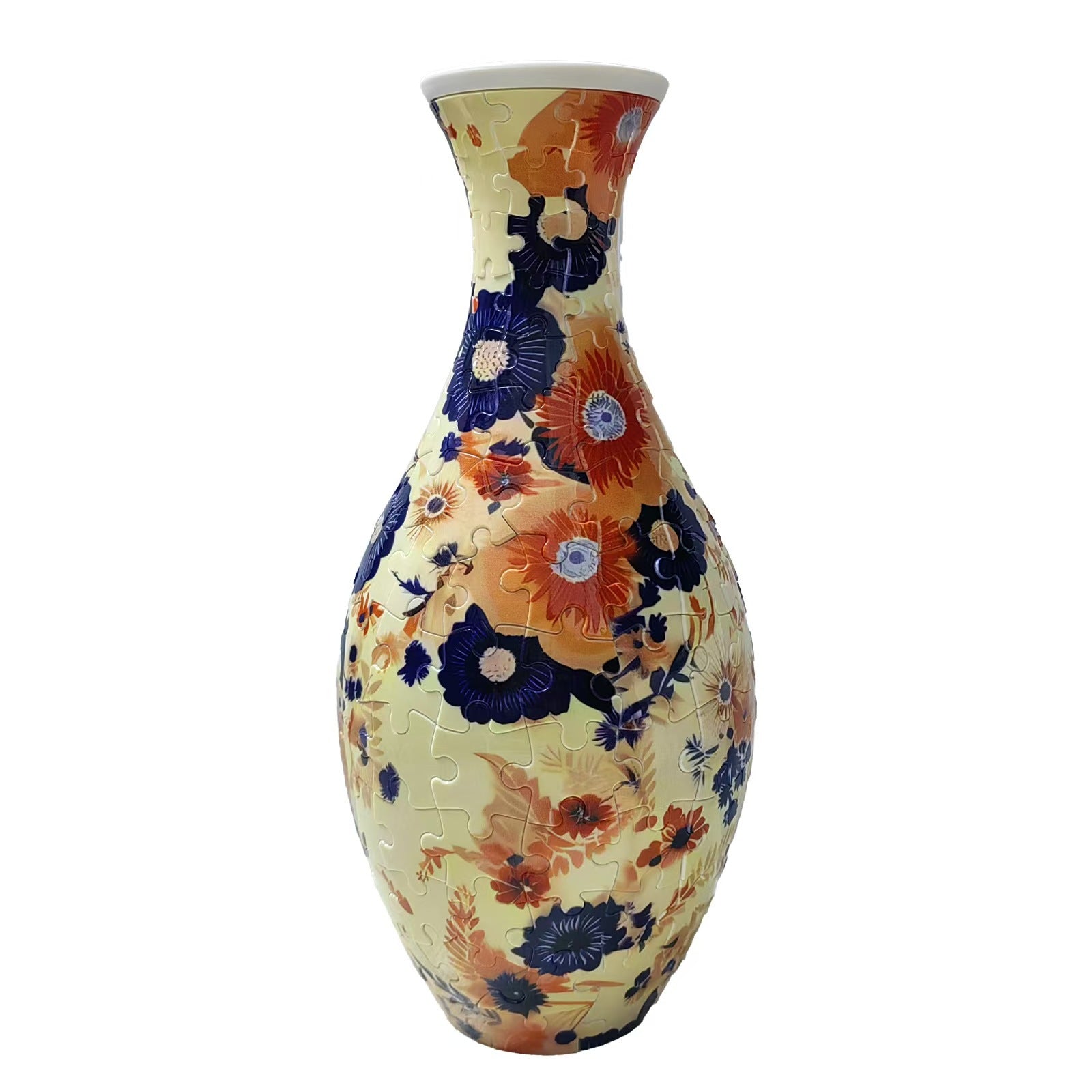 Light luxury high-end vase, puzzle flower arrangement ceramic vase, living room decoration, blue and white porcelain