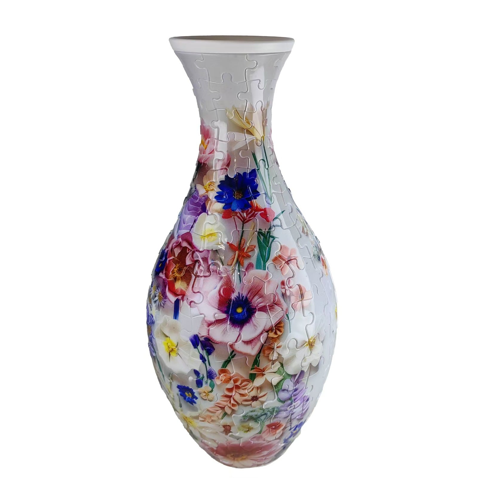 Light luxury high-end vase, puzzle flower arrangement ceramic vase, living room decoration, blue and white porcelain