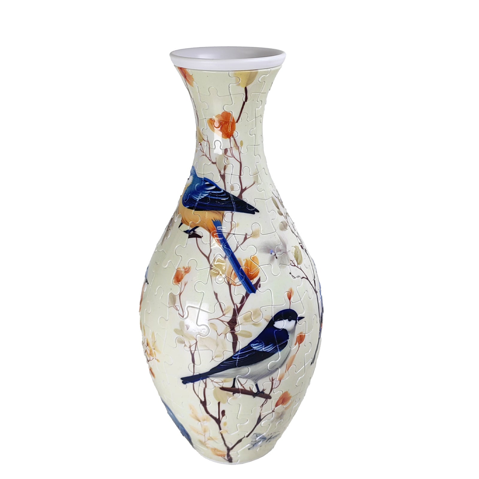 Light luxury high-end vase, puzzle flower arrangement ceramic vase, living room decoration, blue and white porcelain