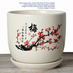 Ceramic flower pots A plum blossom,  large, extra large, and jumbo