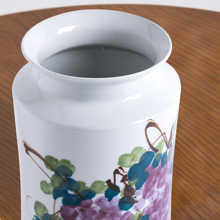Jingdezhen ceramic hand-painted wisteria flower calligraphy and painting vase