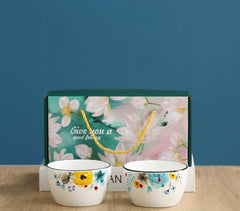 Chinese style bowl and tableware gift box, practical ceramics, bowl and plate set