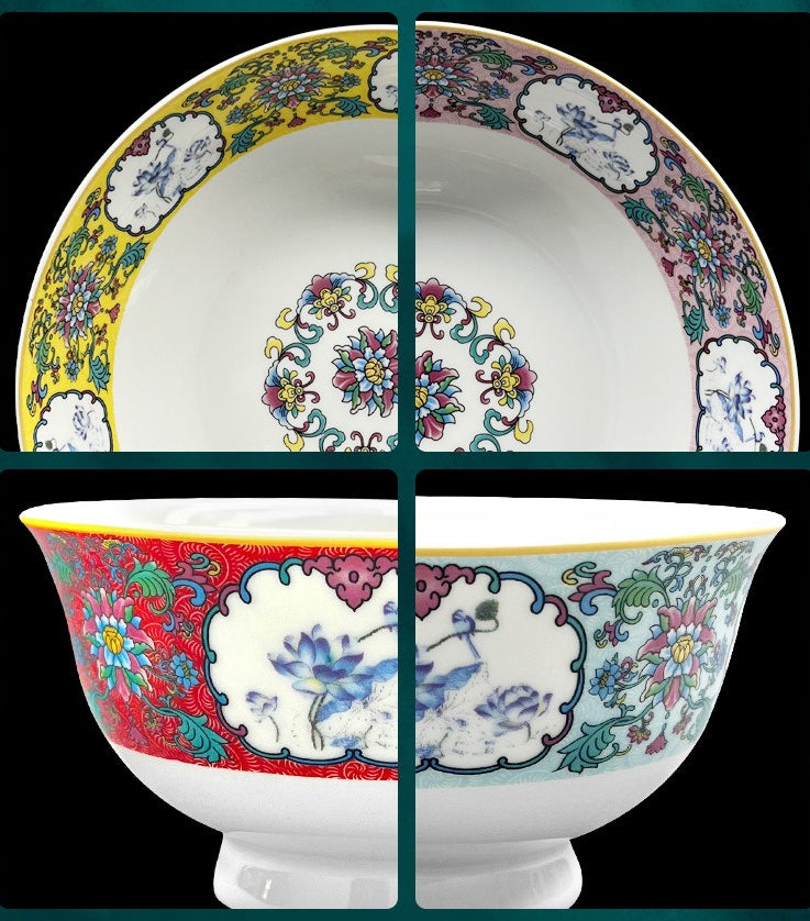 Ceramic tableware dishes Chinese creative DIY rice bowl dishes chopsticks combination logo customization Jingdezhen source factory