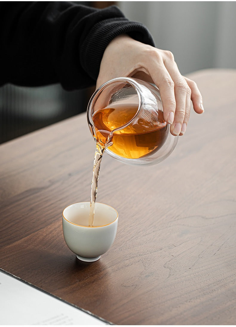 Glass fairness cup-flat light,High borosilicate glass fairness cup, thickened glass fair cup, tea dispenser, Kung Fu tea set