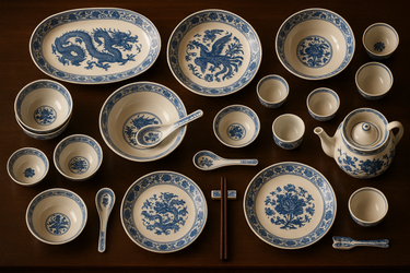 Full dinnerware sets for cultural dining occasions. 中国餐具套装