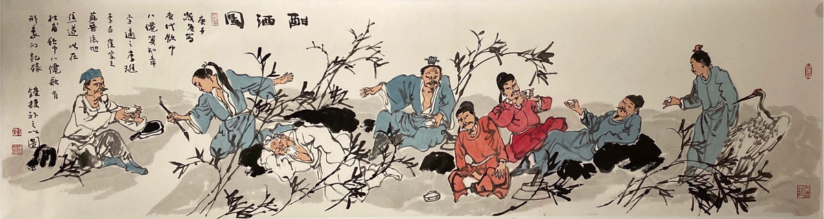 Chinese painting-"Drinking Wine"