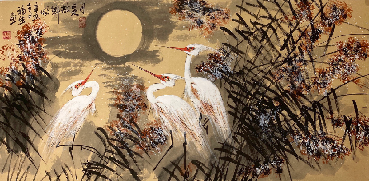 Chinese painting-"The Moon Is Hometown Ming"