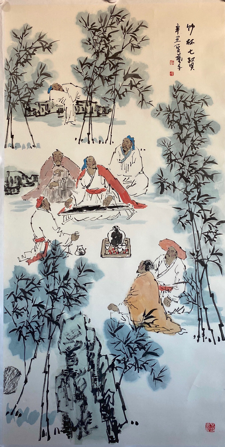 Chinese painting-"Seven Sages of Bamboo Forest 2"