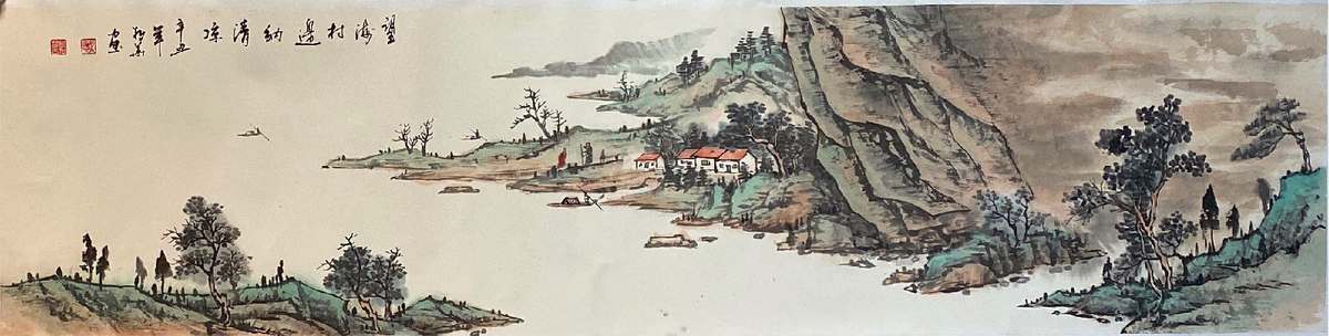 Chinese landscape painting- "Wanghai Temple to enjoy the coolness"