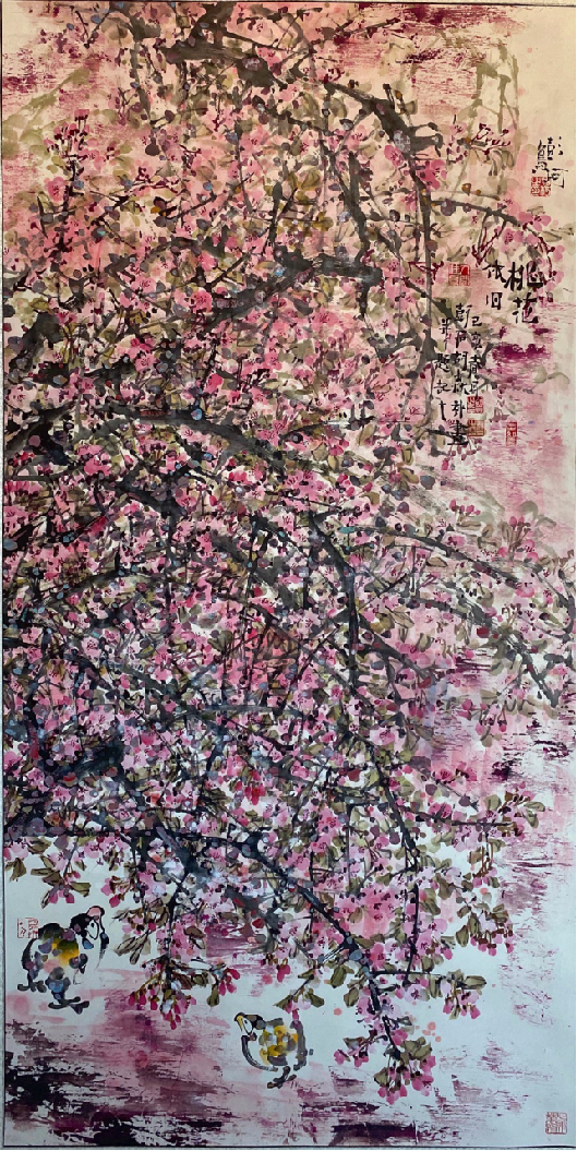 Chinese painting-"Peach Blossoms Still"