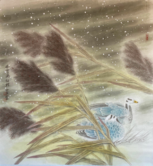 Chinese painting-"Blizzard Journey"