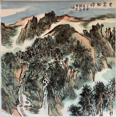 Chinese painting-"Cloud and Spring Listening to Zen"