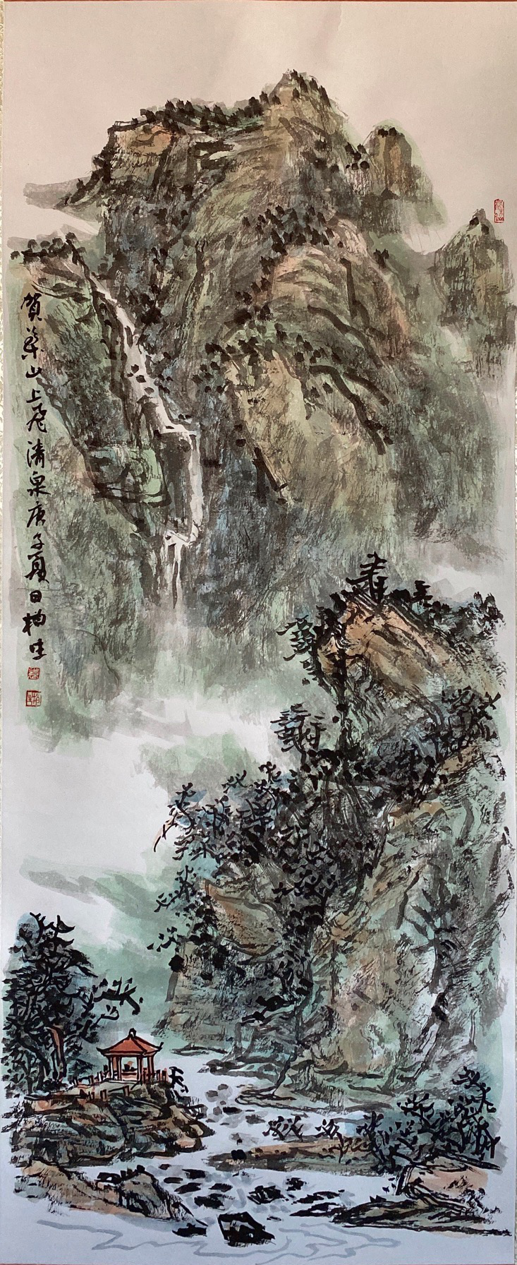 Chinese landscape painting-Flying Spring on Helan Mountain