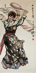 Chinese painting- "Tibetan Reba Dance"